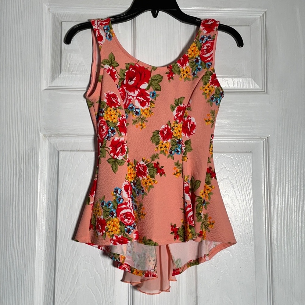 Adorable Fit-and-Flare Pink Flower Top